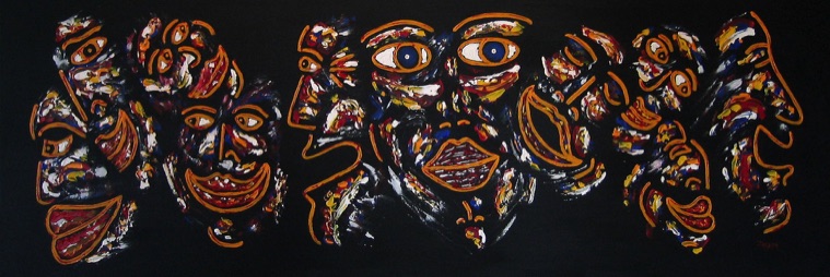 Zarum-Art-Painting-Laughter-All-Around-Me-FACES-Series